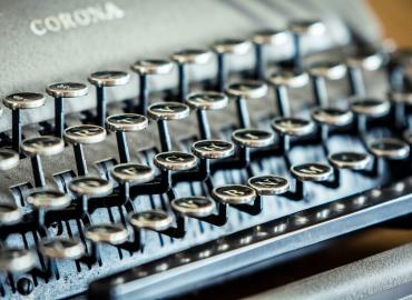 Closeup view of typewriter keys